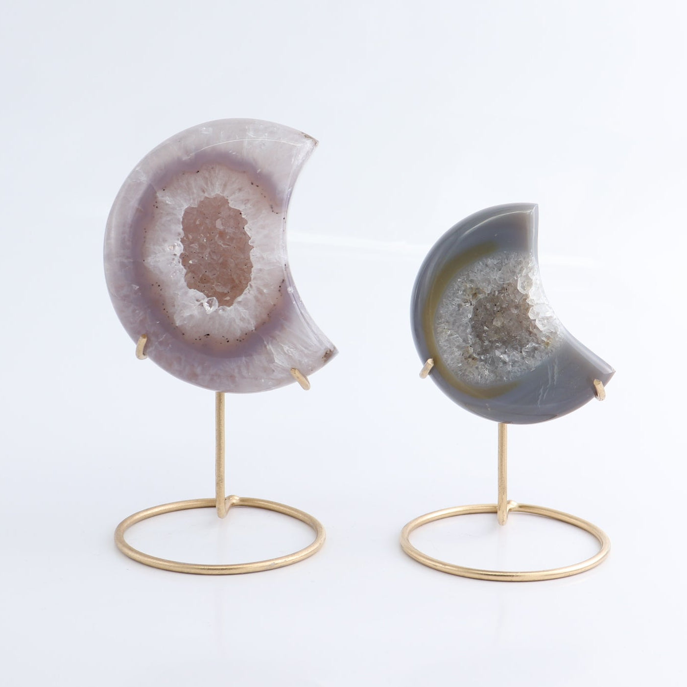 Agate Moons with Stand Set of 5