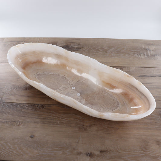 Mexican Onyx/Calcite Canoe Bowl - Expert Wholesale and Supplier of Wholesale Crystals & Bulk Gemstones, ["Bowls","Calcite","canoe","Mexico","onyx"]