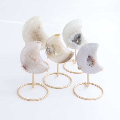 Agate Moons with Stand Set of 5 - Expert Wholesale and Supplier of Wholesale Crystals & Bulk Gemstones, ["Agate","Brazil","moons"]