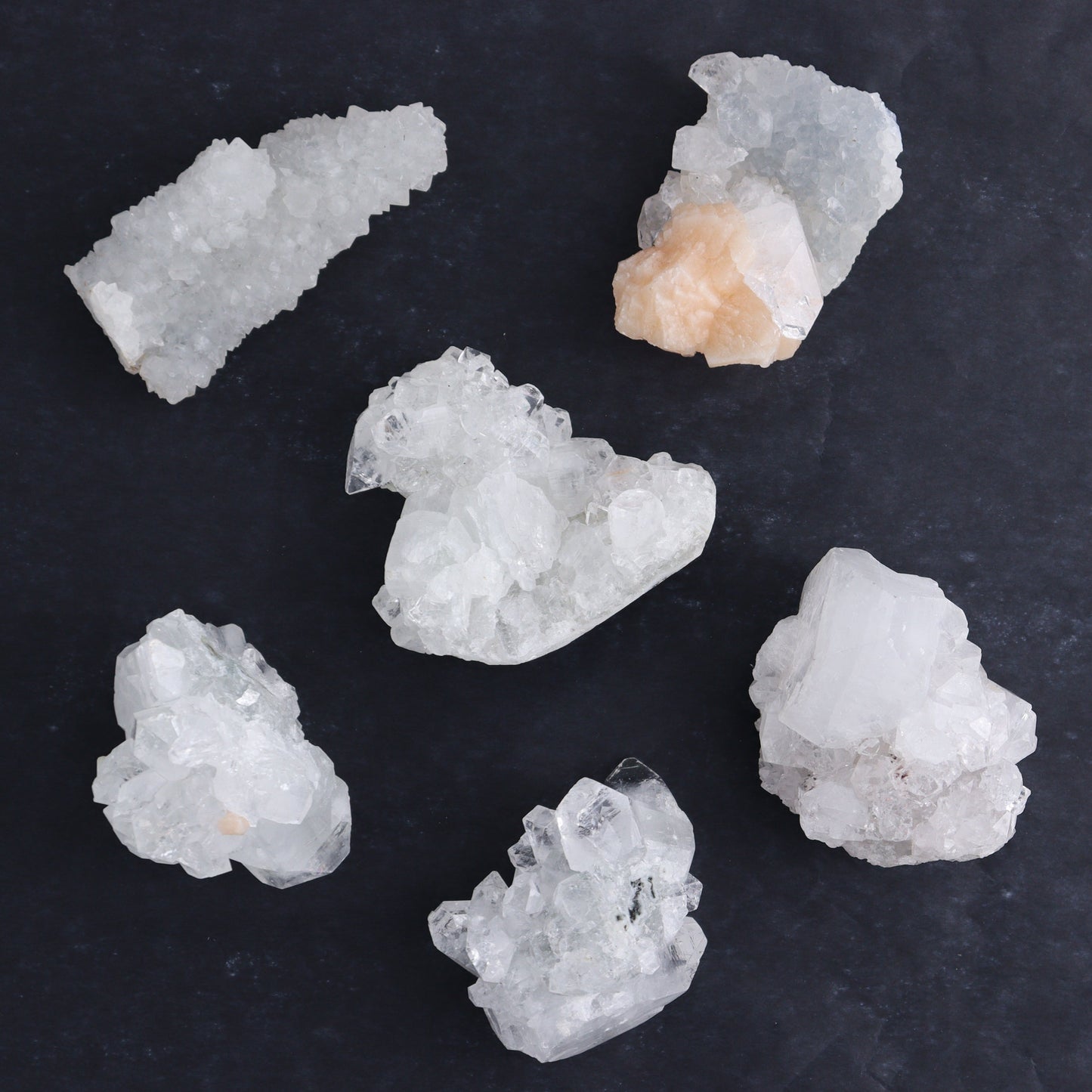 Apophyllite Clusters Flat of 24 - Expert Wholesale and Supplier of Wholesale Crystals & Bulk Gemstones, ["Apophyllite","Clusters","Flats"]