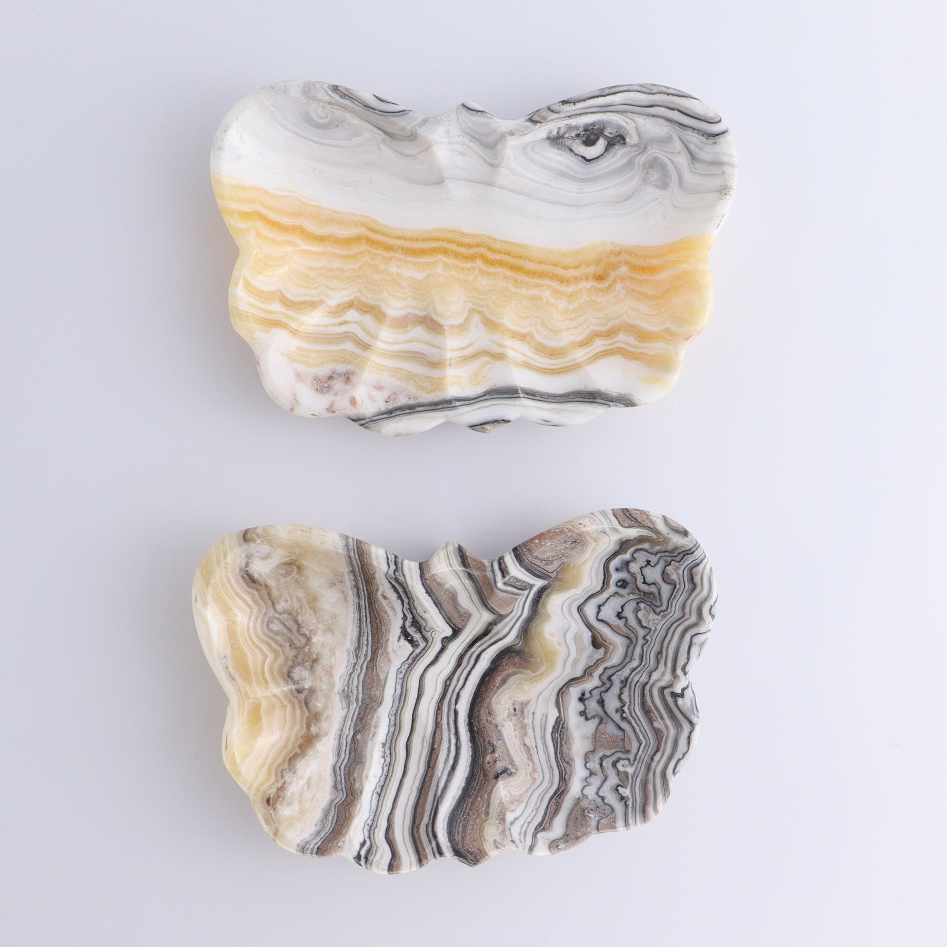 Zebra Onyx Butterfly Bowls Set of 6 - Expert Wholesale and Supplier of Wholesale Crystals & Bulk Gemstones, ["Bowls","Mexico","onyx"]