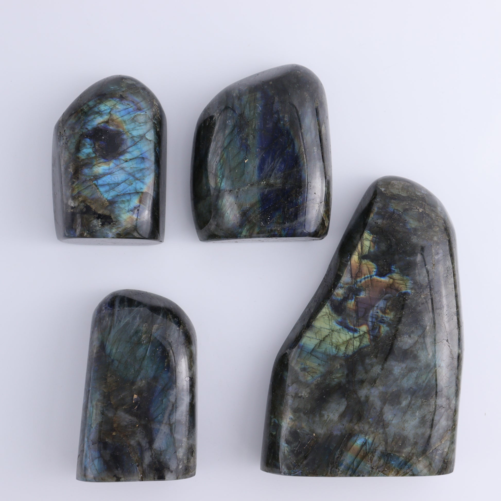 Labradorite Freeform Set of 4 - Expert Wholesale and Supplier of Wholesale Crystals & Bulk Gemstones, ["Freeforms","Labradorite","Madagascar"]