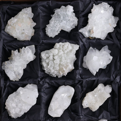 Apophyllite Clusters Flat of 12 - Expert Wholesale and Supplier of Wholesale Crystals & Bulk Gemstones, ["Apophyllite","Clusters","Flats"]
