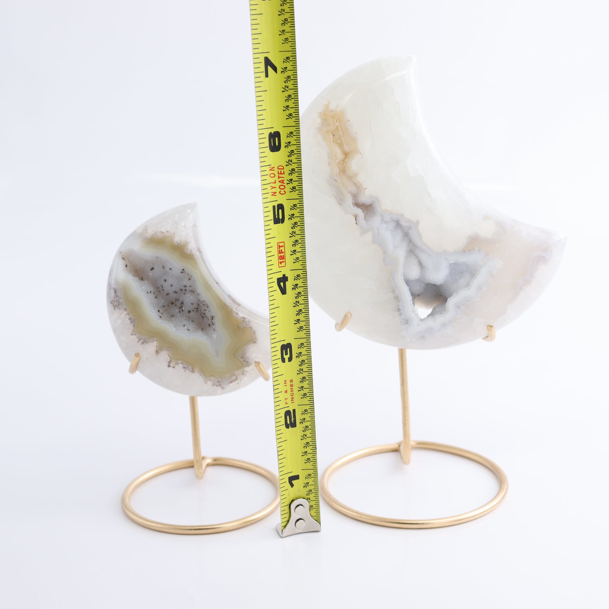 Agate Moons with Stand Set of 5 - Expert Wholesale and Supplier of Wholesale Crystals & Bulk Gemstones, ["Agate","Brazil","moons"]
