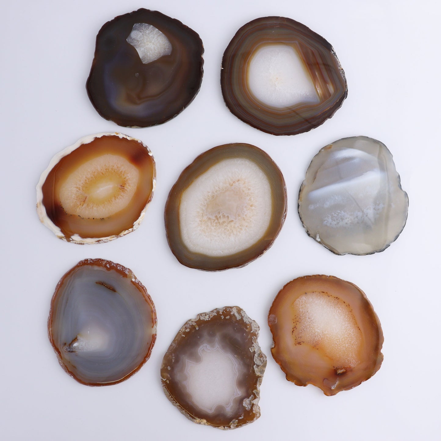 Agate Slices Set of 8 - Expert Wholesale and Supplier of Wholesale Crystals & Bulk Gemstones, ["Agate","Slices and Slabs"]