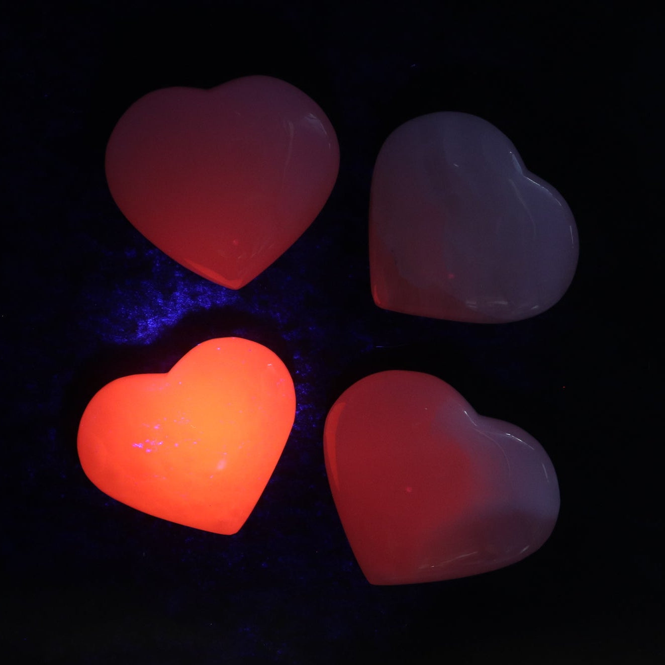 Pink Mangano Calcite Hearts Set of 12
