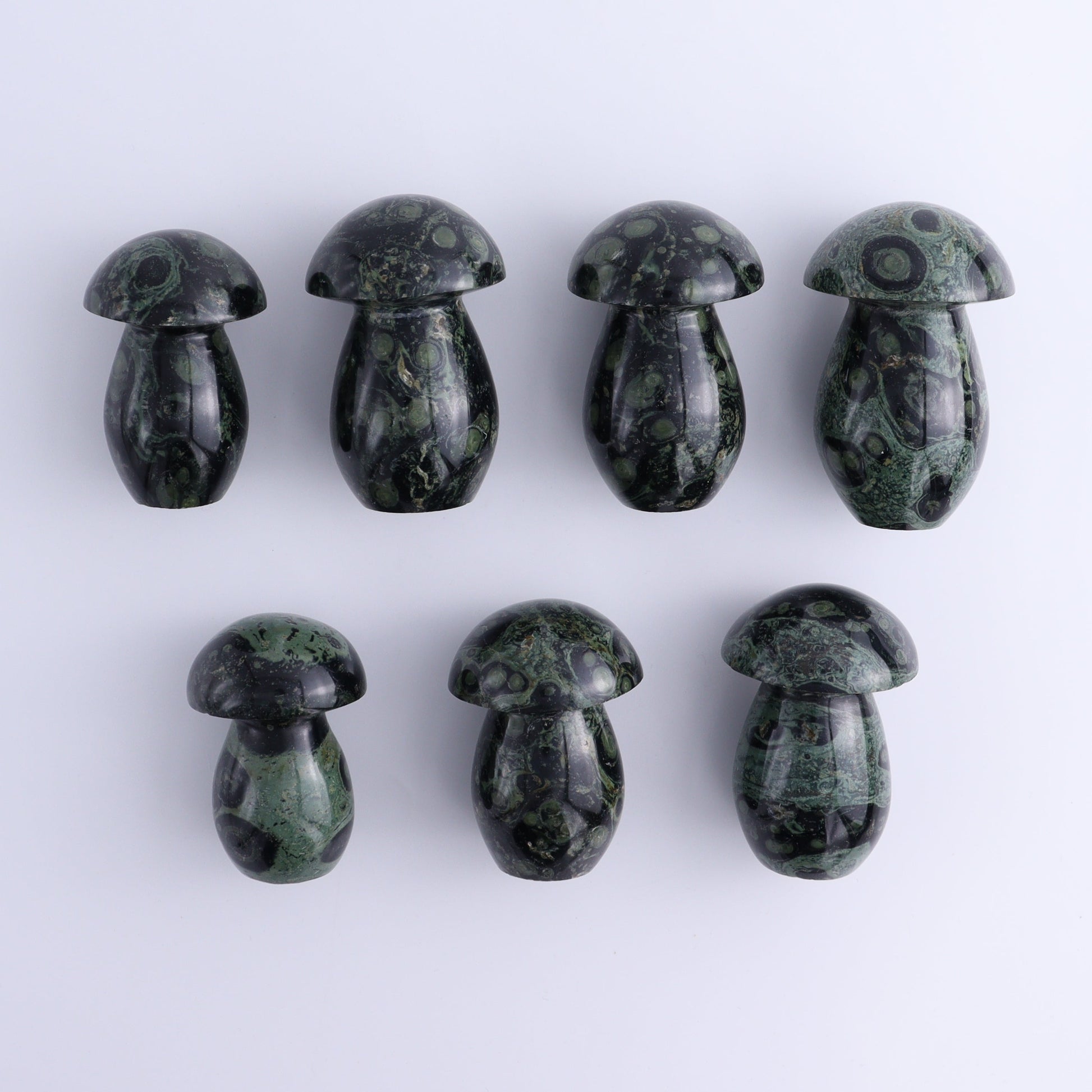 Kambaba Jasper Mushrooms Set of 7 - Expert Wholesale and Supplier of Wholesale Crystals & Bulk Gemstones, ["Kambaba Jasper","Madagascar","Mushrooms"]