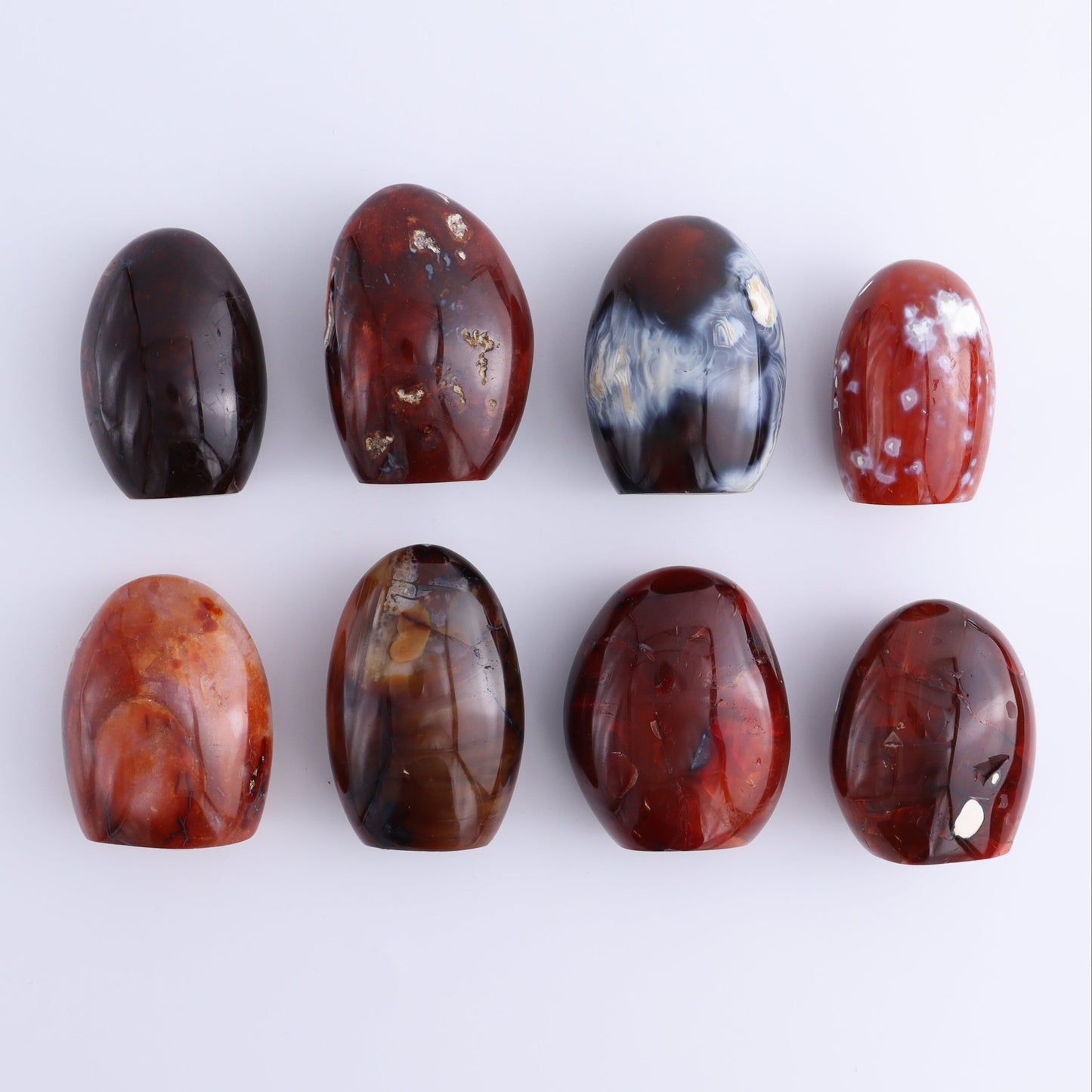 Carnelian Freeforms Set of 8 - Expert Wholesale and Supplier of Wholesale Crystals & Bulk Gemstones, ["carnelian","Freeform","Freeforms","Madagascar"]