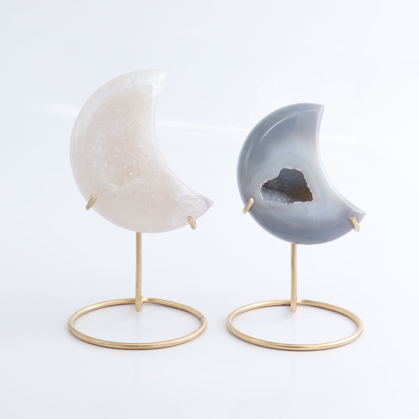 Agate Moons with Stand Set of 5