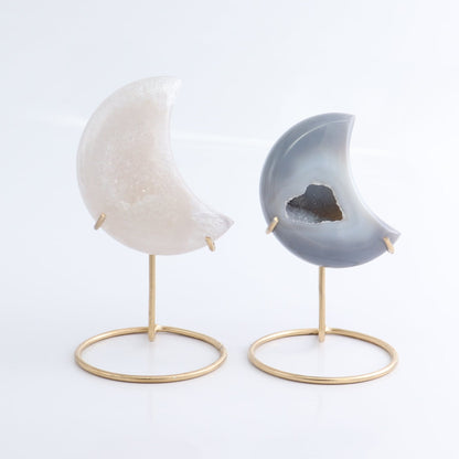 Agate Moons with Stand Set of 5
