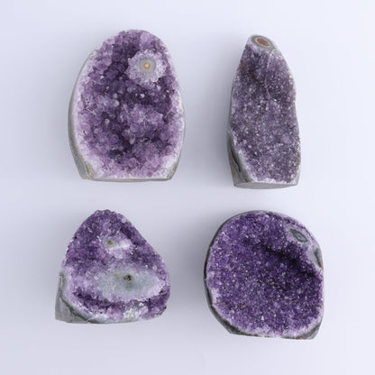 Uruguay Amethyst Cut Base Set of 4 - Expert Wholesale and Supplier of Wholesale Crystals & Bulk Gemstones, ["Amethyst","Cut Base","Uruguay"]