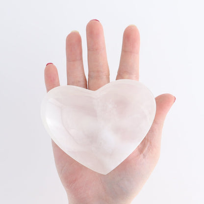 One Mexican Onyx/Calcite White Heart Dish