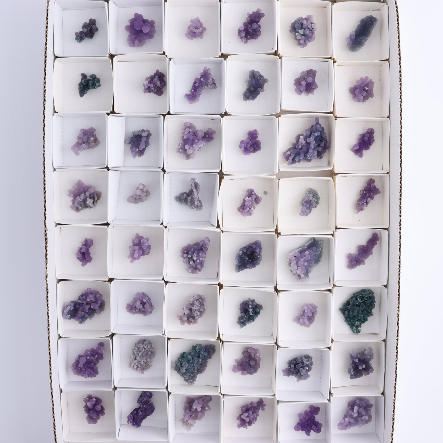 Grape Agate Cluster Set of 54 - Expert Wholesale and Supplier of Wholesale Crystals & Bulk Gemstones, ["Clusters","Grape agate","Indonesia"]