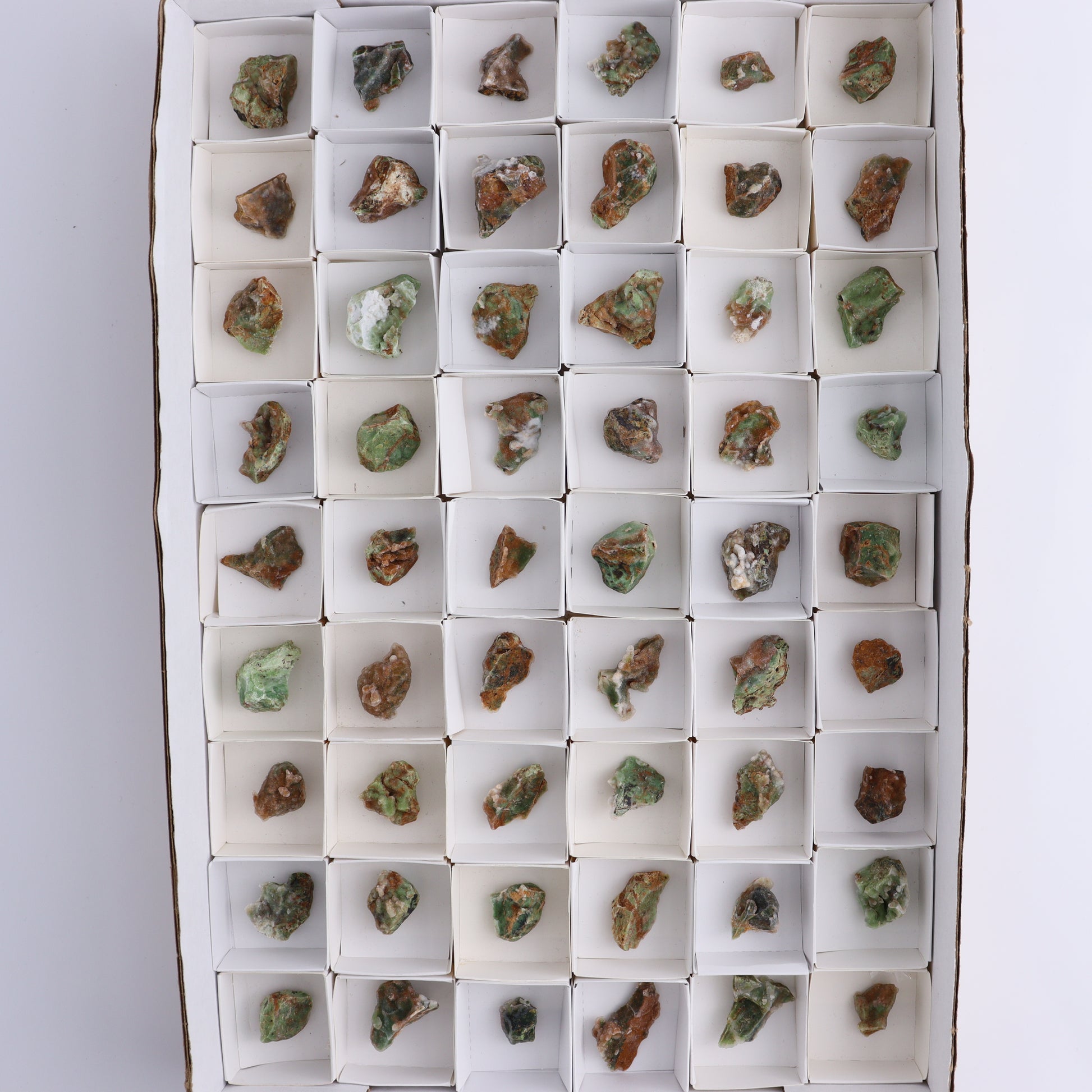 Chrome Chalcedony Flat of 54 - Expert Wholesale and Supplier of Wholesale Crystals & Bulk Gemstones, ["Chalcedony","Chrome Chalcedony"]