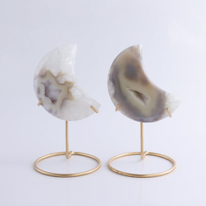 Agate Moons with Stand Set of 6 - Expert Wholesale and Supplier of Wholesale Crystals & Bulk Gemstones, ["Agate","Brazil","moons"]