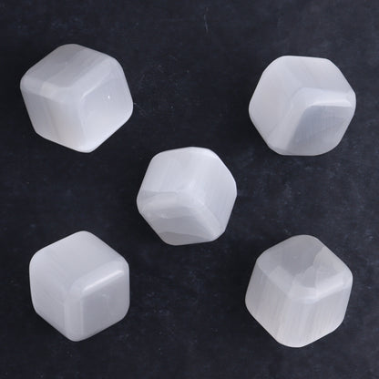 One Selenite (Satin Spar) Standing Cube 4 cm - Expert Wholesale and Supplier of Wholesale Crystals & Bulk Gemstones, ["close_30","Cubes","Morocco","Selenite"]