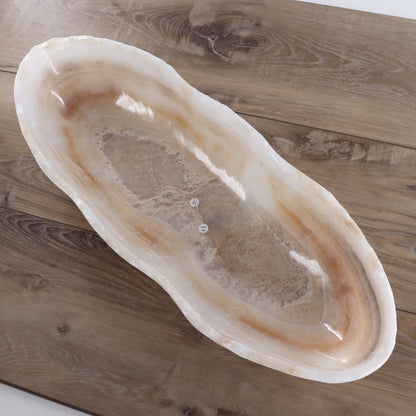 Mexican Onyx/Calcite Canoe Bowl - Expert Wholesale and Supplier of Wholesale Crystals & Bulk Gemstones, ["Bowls","Calcite","canoe","Mexico","onyx"]