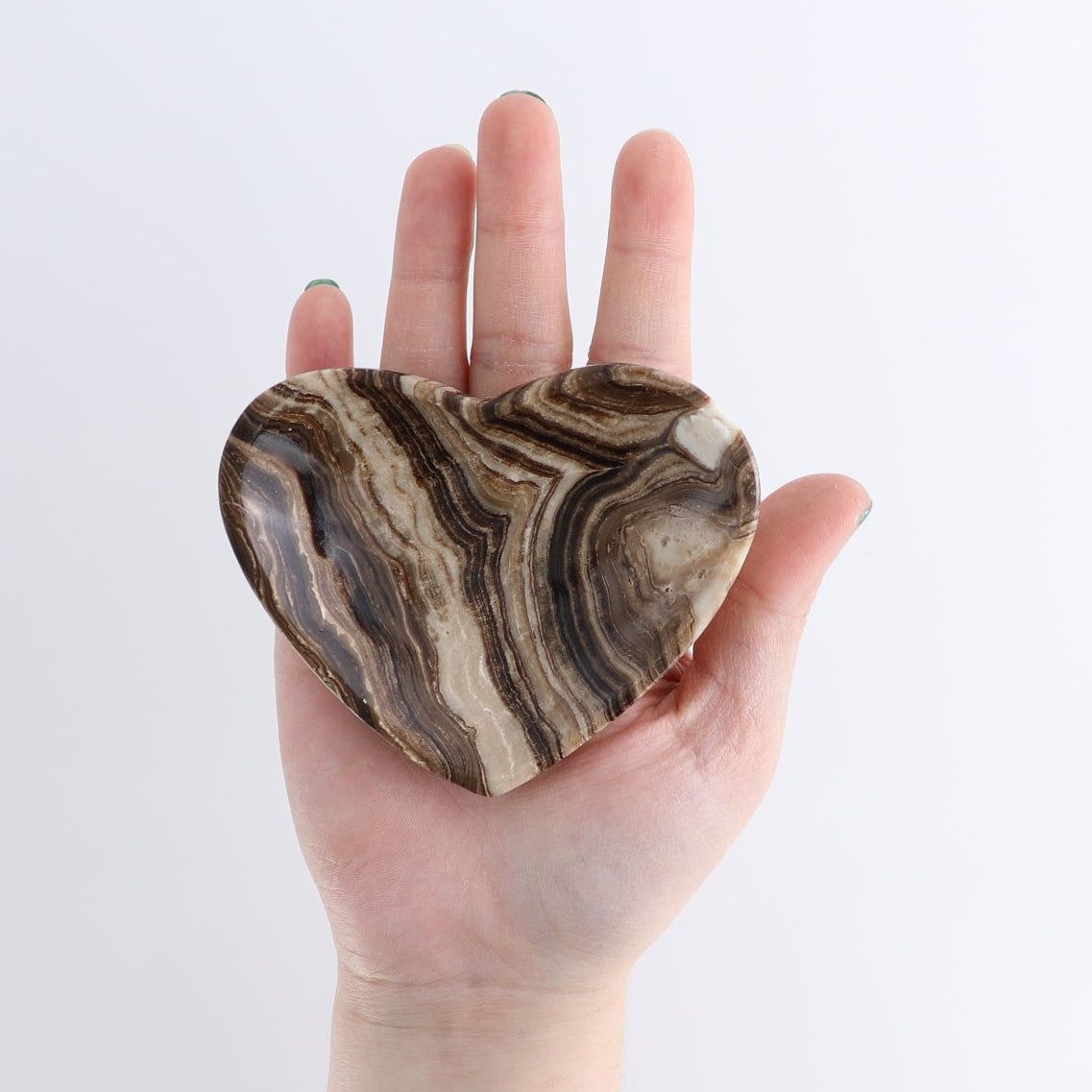 One Small Mexican Onyx/Calcite Chocolate Heart Dish