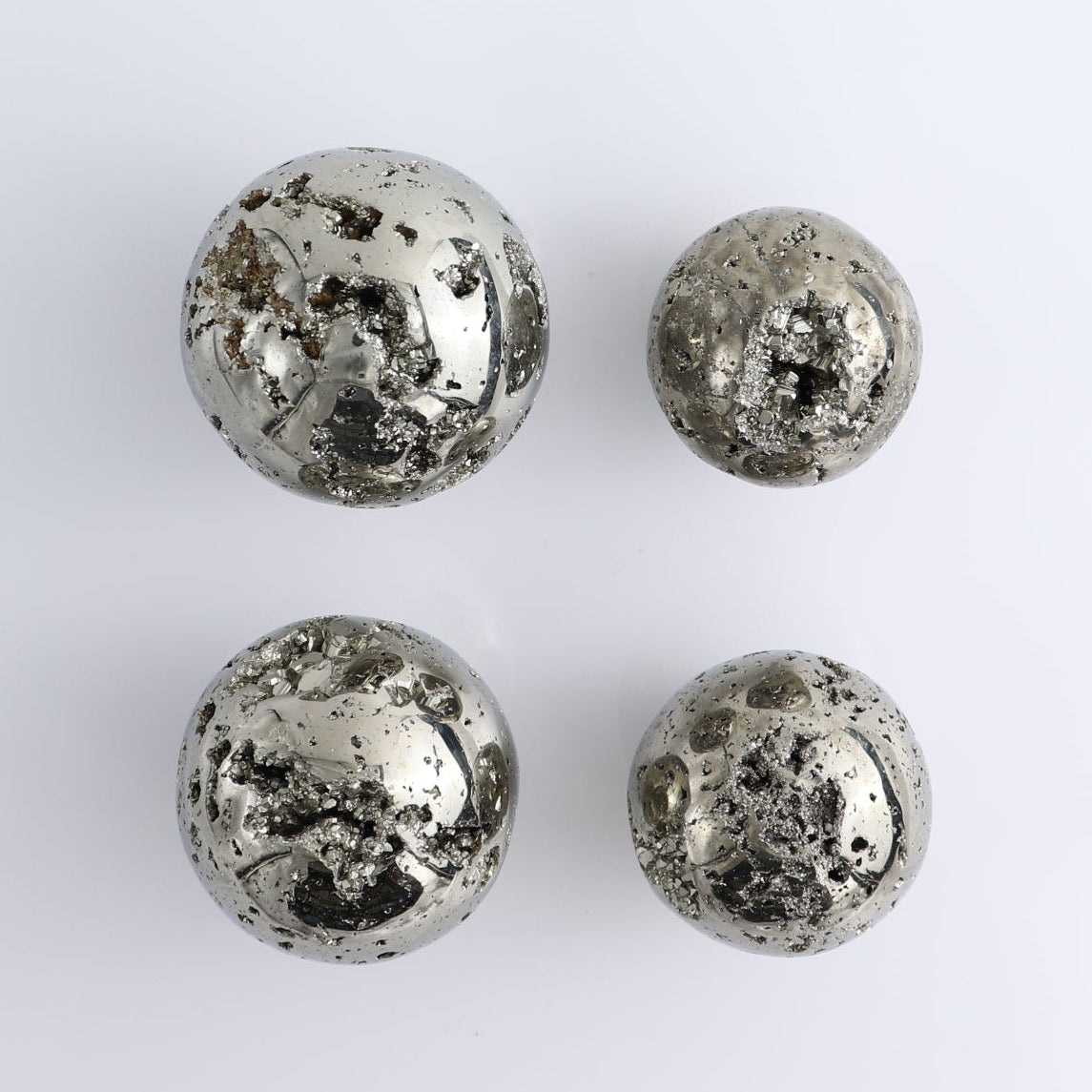 Pyrite Spheres Set of 4