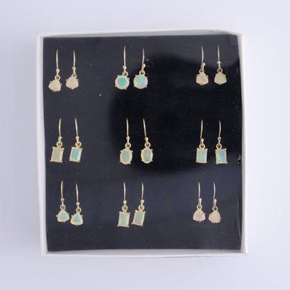 Ethiopian Opal Earrings Pairs of 9 - Expert Wholesale and Supplier of Wholesale Crystals & Bulk Gemstones, ["close_30","earrings","ethiopian opal","India","sterling silver"]