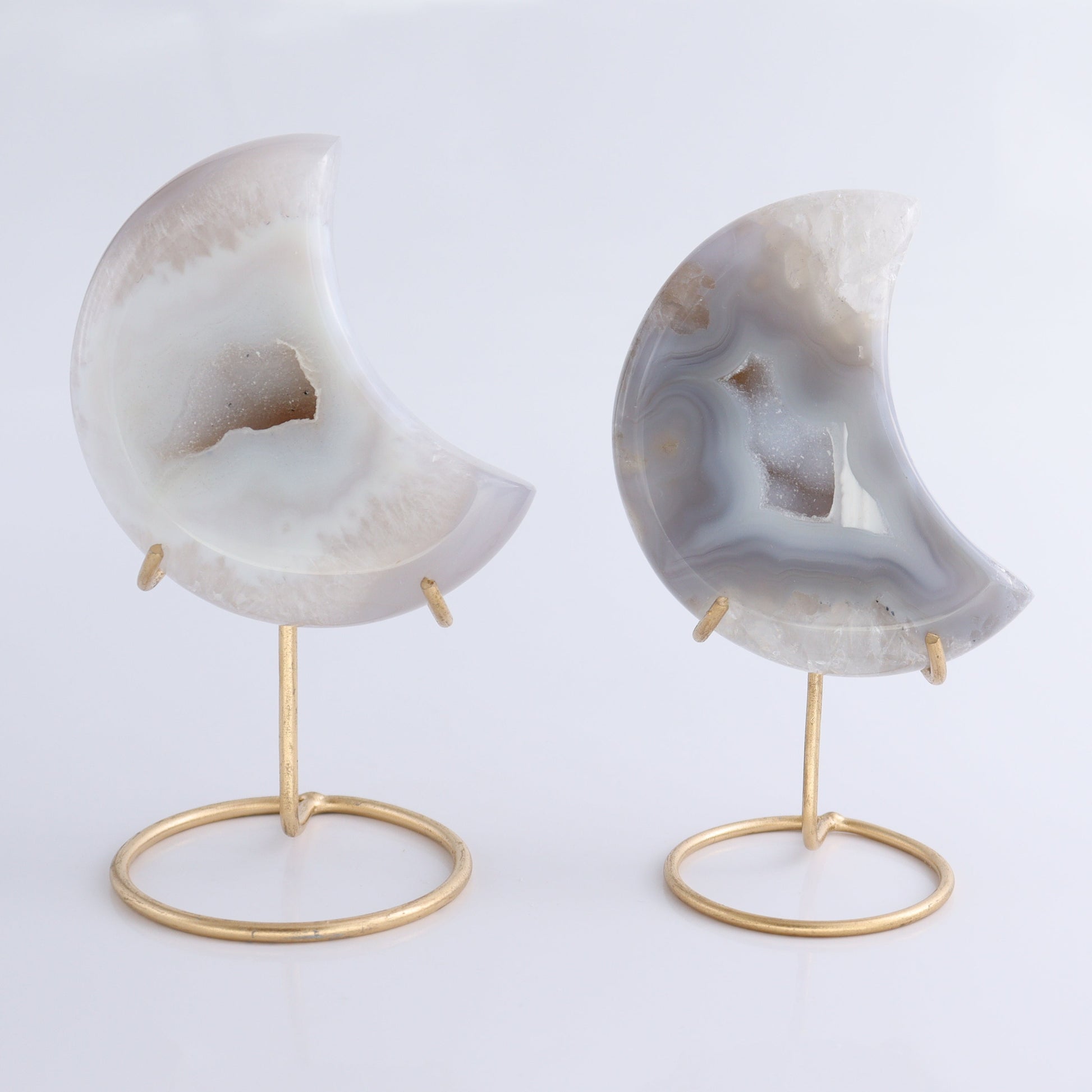 Agate Moons with Stand Set of 5 - Expert Wholesale and Supplier of Wholesale Crystals & Bulk Gemstones, ["Agate","Brazil","moons"]