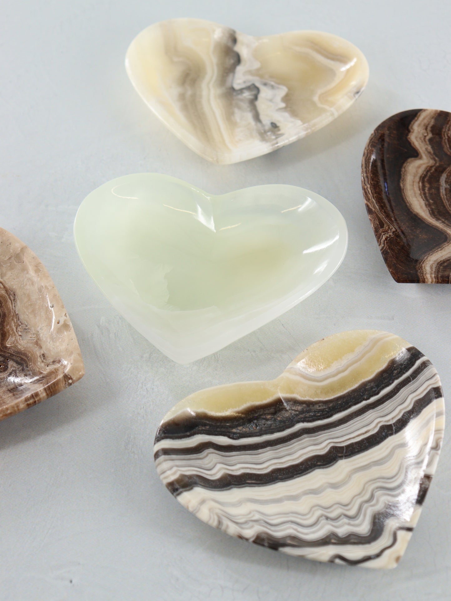 Mixed Onyx Heart Bowls Set of 5 - Expert Supplier of Wholesale Crystals & Bulk Gemstones