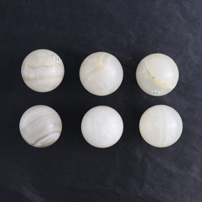 One Sphere Mexican Onyx/Calcite White