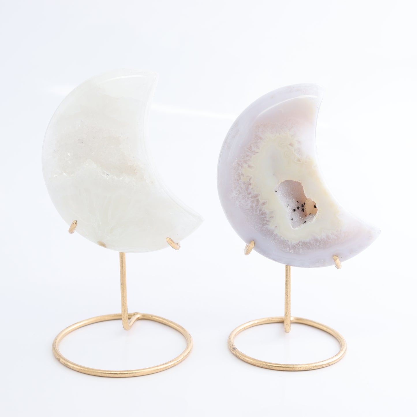 Agate Moons with Stand Set of 5 - Expert Wholesale and Supplier of Wholesale Crystals & Bulk Gemstones, ["Agate","Brazil","moons"]