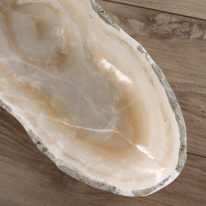 Mexican Onyx/Calcite Canoe Bowl 23"