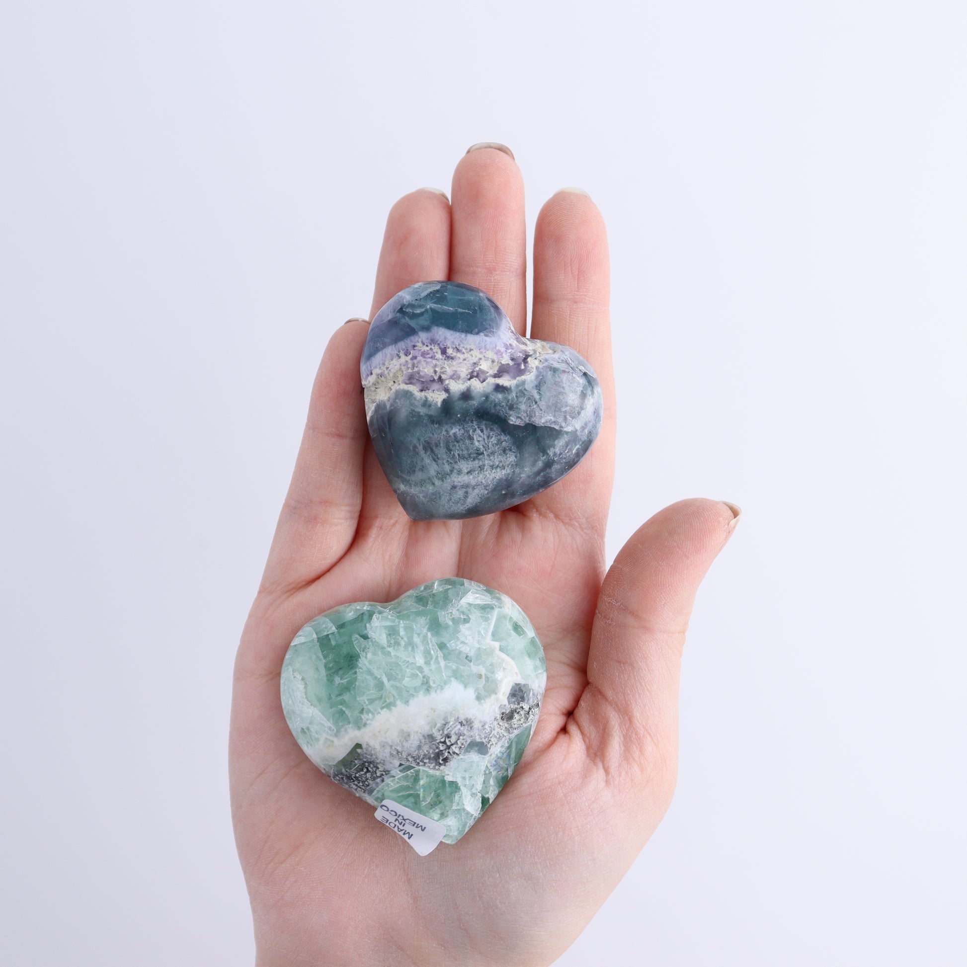 Fluorite Hearts Set of 7 - Expert Wholesale and Supplier of Wholesale Crystals & Bulk Gemstones, ["Fluorite","Hearts","Mexico"]