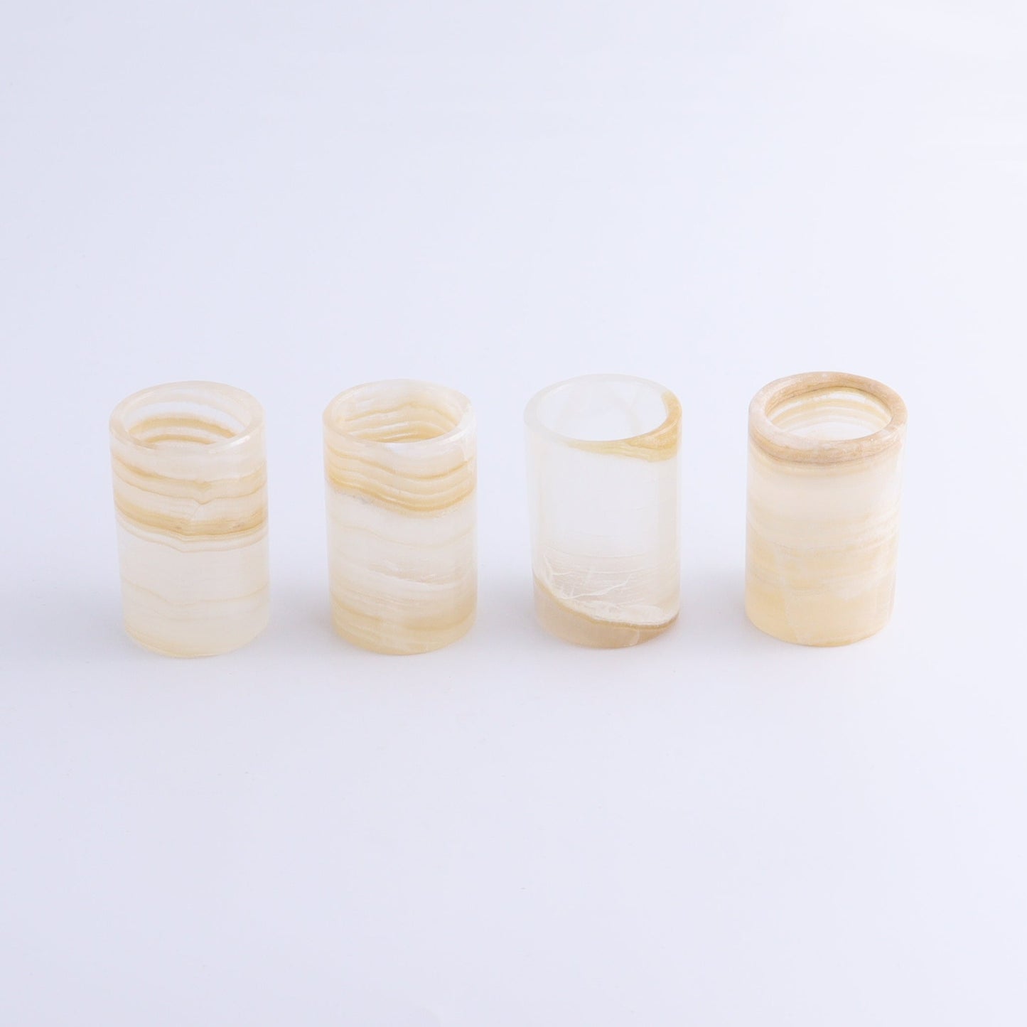 Shot Glass Set Mexican Onyx/Calcite Honey - Expert Wholesale and Supplier of Wholesale Crystals & Bulk Gemstones, ["Calcite","Catalog Onyx","Mexico","onyx","Shot Glasses"]