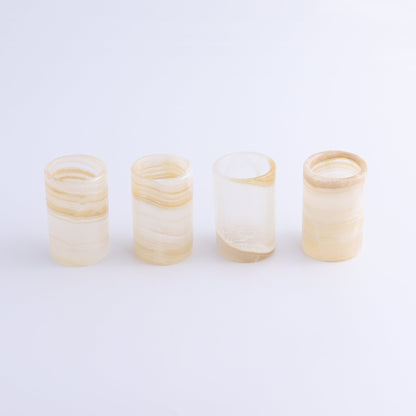 Shot Glass Set Mexican Onyx/Calcite Honey - Expert Wholesale and Supplier of Wholesale Crystals & Bulk Gemstones, ["Calcite","Catalog Onyx","Mexico","onyx","Shot Glasses"]