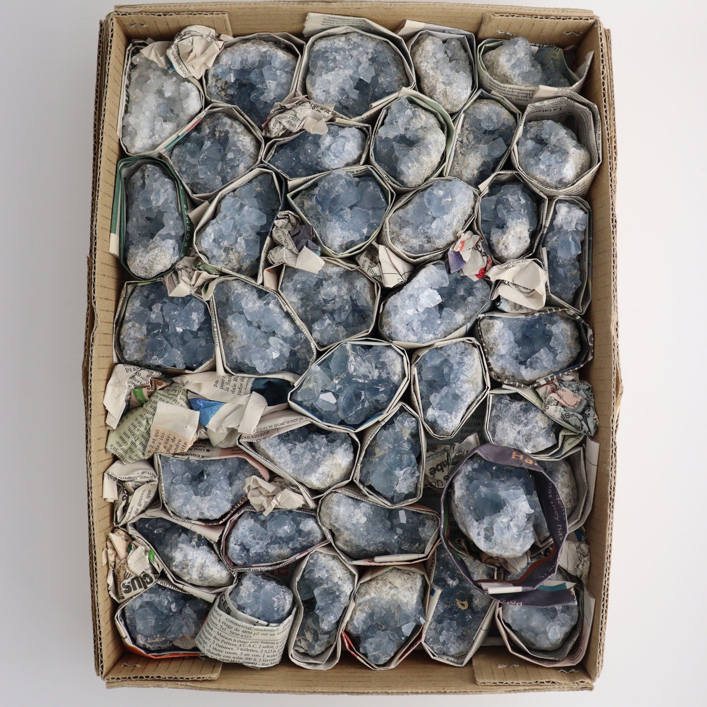 Celestite Clusters Flat - Expert Wholesale and Supplier of Wholesale Crystals & Bulk Gemstones, ["Celestite","Clusters","Flats","Madagascar"]