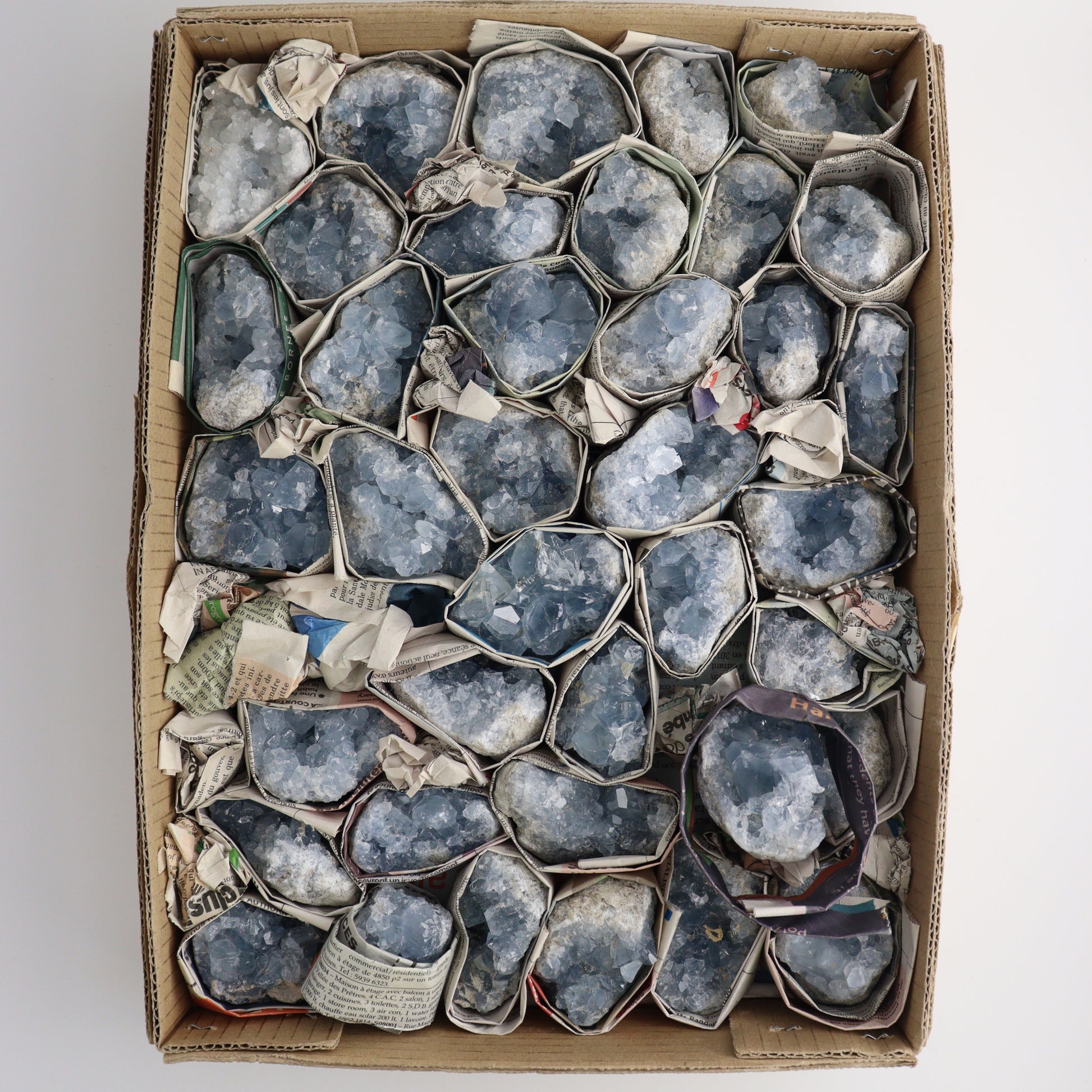 Celestite Clusters Flat - Expert Wholesale and Supplier of Wholesale Crystals & Bulk Gemstones, ["Celestite","Clusters","Flats","Madagascar"]