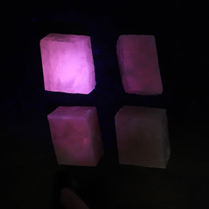 Pink Optical Calcite (Fluorescent) Set of 24 - Expert Wholesale and Supplier of Wholesale Crystals & Bulk Gemstones, ["Calcite","Mexico","Optical Calcite"]