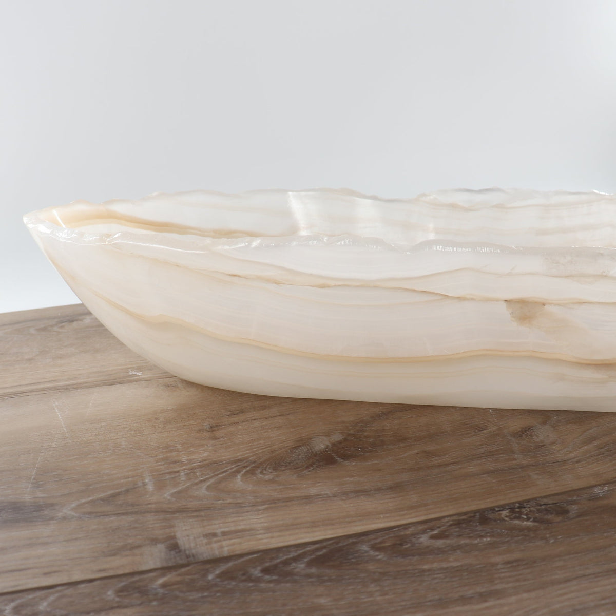 Mexican Onyx/Calcite Canoe Bowl 36"
