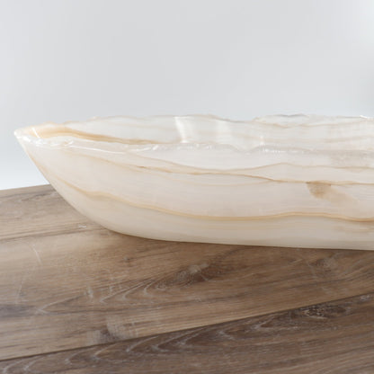 Mexican Onyx/Calcite Canoe Bowl 36"