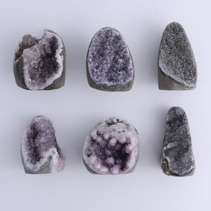 Uruguay Amethyst Cut Base Set of 6 - Expert Wholesale and Supplier of Wholesale Crystals & Bulk Gemstones, ["Amethyst","Cut Base","Uruguay"]
