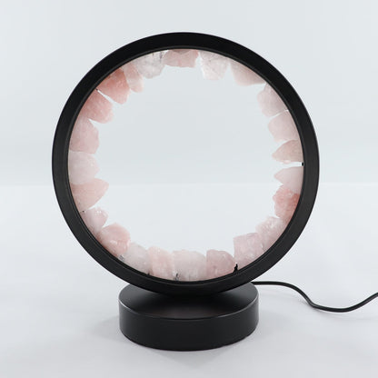 One Rose Quartz Round Lamp