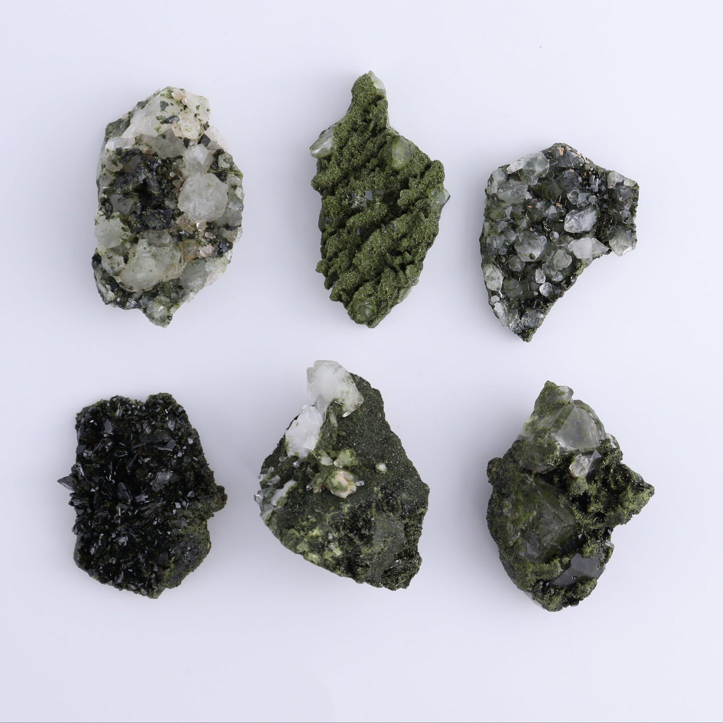 Epidote Set of 15 - Expert Wholesale and Supplier of Wholesale Crystals & Bulk Gemstones, ["epidote","flat","Flats"]