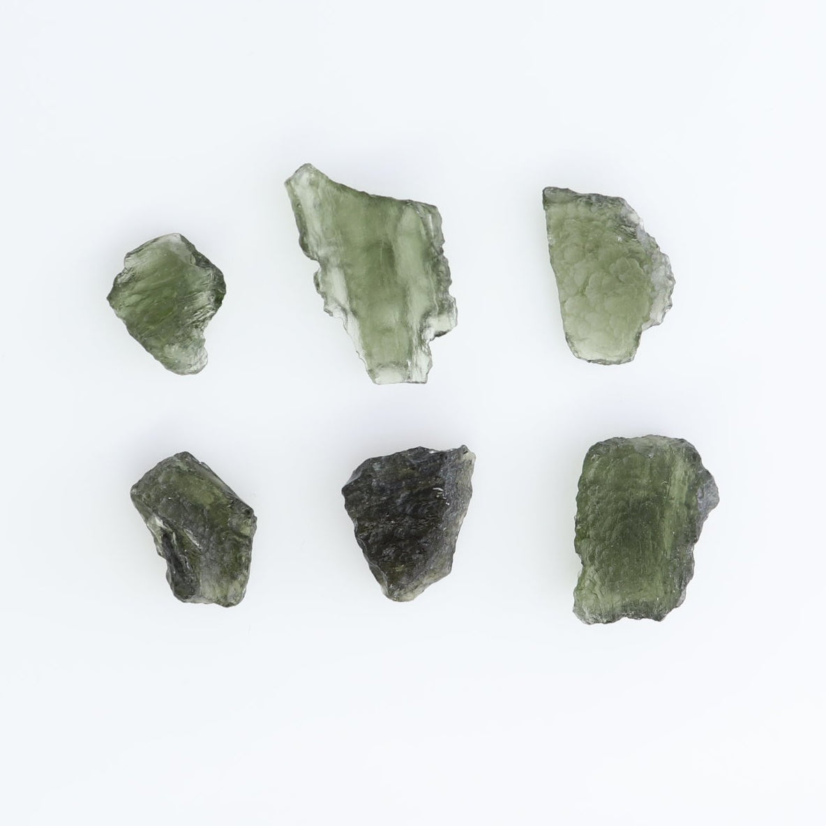 Moldavite Pieces Set of 6 | Mi Esperanza Minerals | Supplier of Crystals and Onyx
