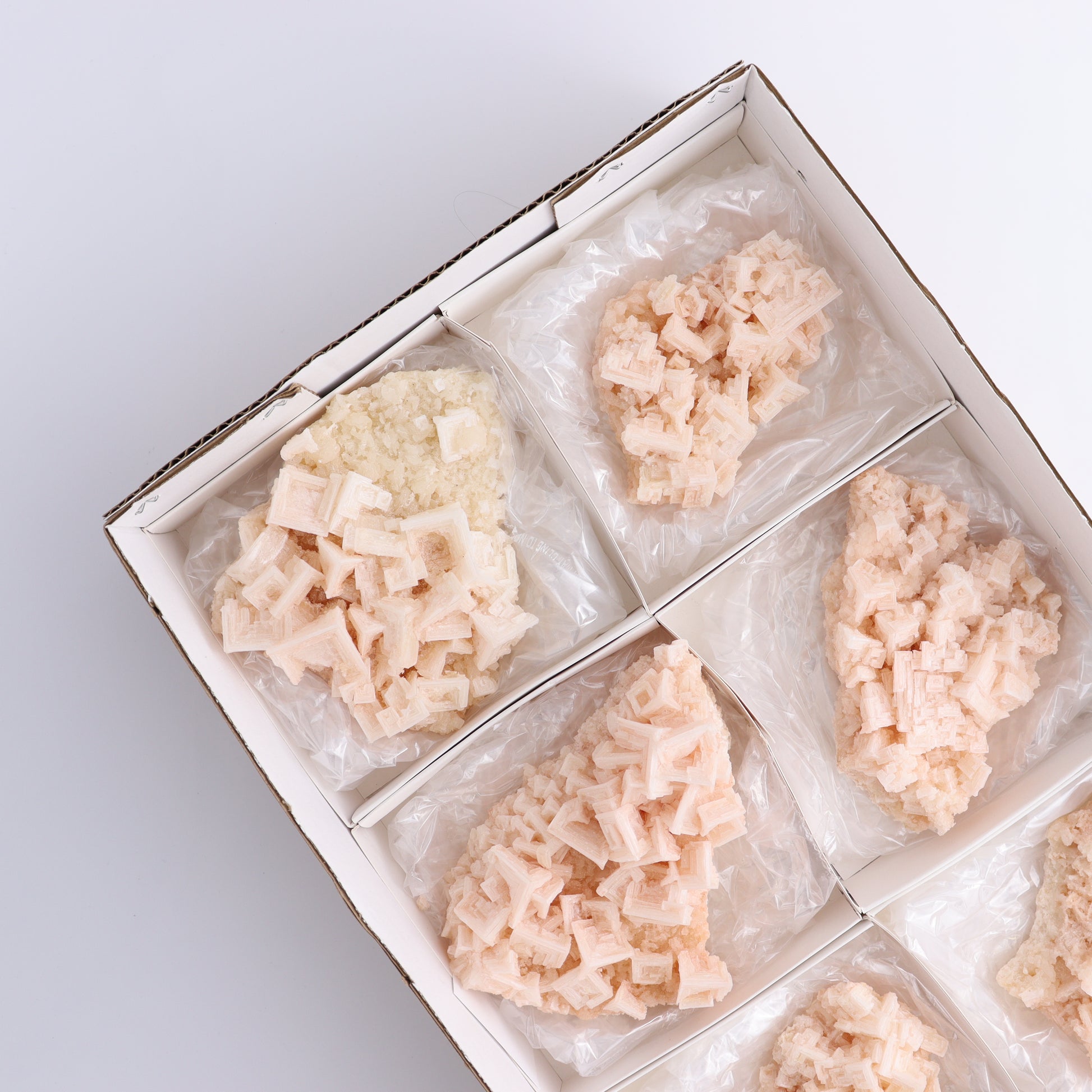 Halite on Trona from Owens Lake Set of 6 - Expert Wholesale and Supplier of Wholesale Crystals & Bulk Gemstones, ["California","close_30","Flats","Halite","halite on trona","Pink Halite","United States"]