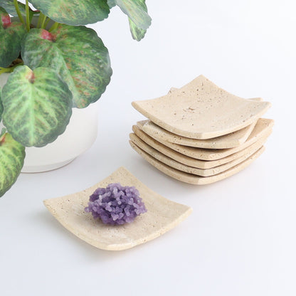 One Travertine Square Dish - Expert Wholesale and Supplier of Wholesale Crystals & Bulk Gemstones, ["Catalog Onyx","Decorative Dish","Mexico","Travertine"]