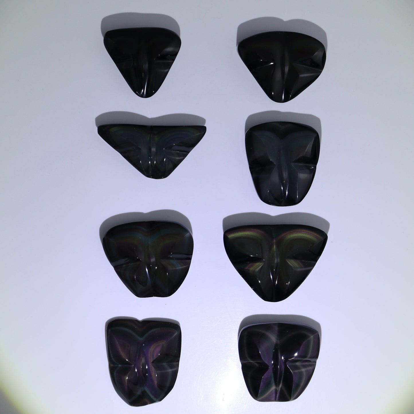Rainbow Obsidian Butterflies Set of 8 - Expert Wholesale and Supplier of Wholesale Crystals & Bulk Gemstones, ["Butterflies","Butterfly","Mexico","Rainbow Obsidian"]