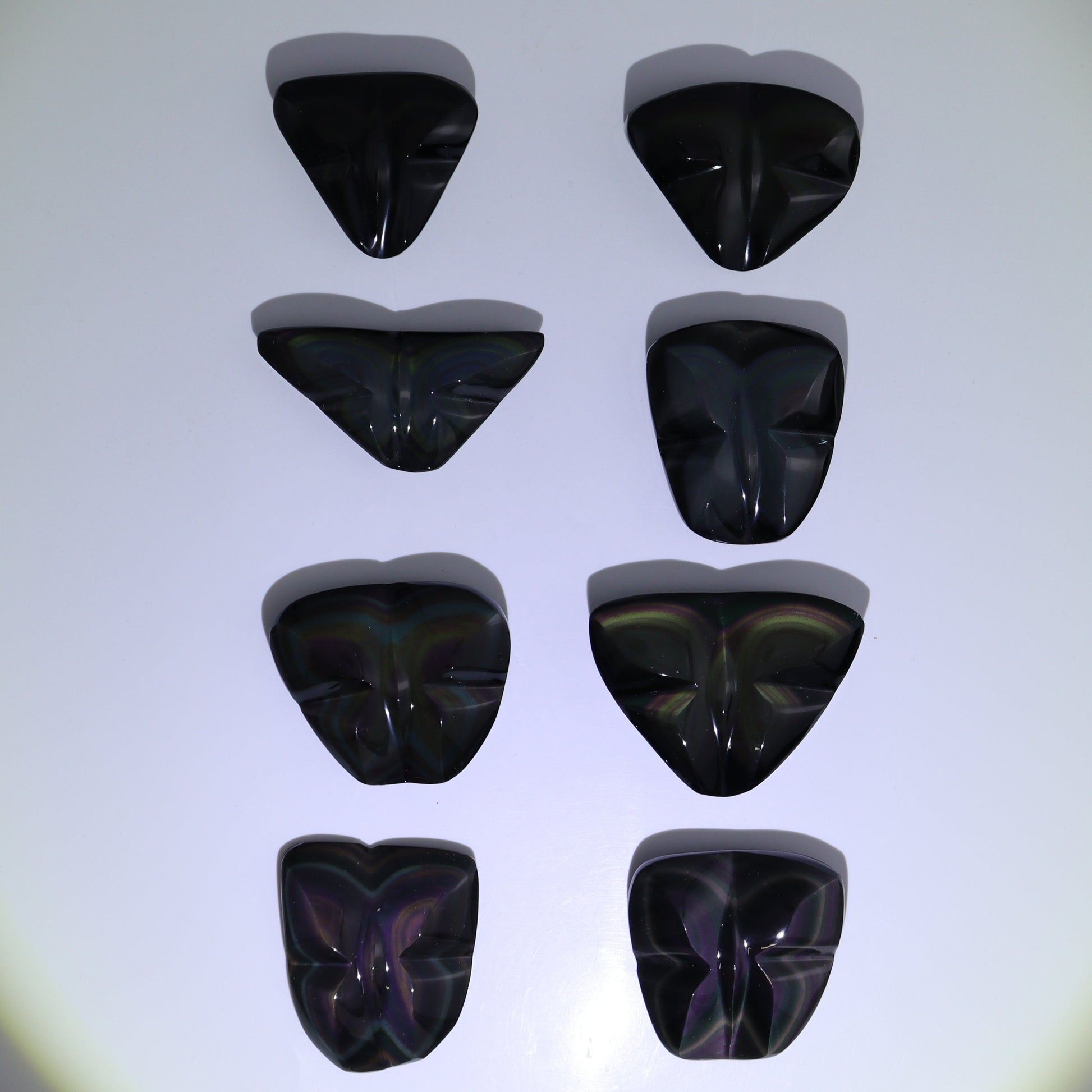 Rainbow Obsidian Butterflies Set of 8 - Expert Wholesale and Supplier of Wholesale Crystals & Bulk Gemstones, ["Butterflies","Butterfly","Mexico","Rainbow Obsidian"]