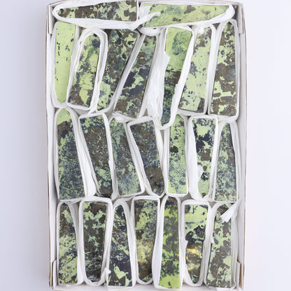 Serpentine Obelisk Set of 23 - Expert Wholesale and Supplier of Wholesale Crystals & Bulk Gemstones, ["Obelisk","Peru","serpentine"]