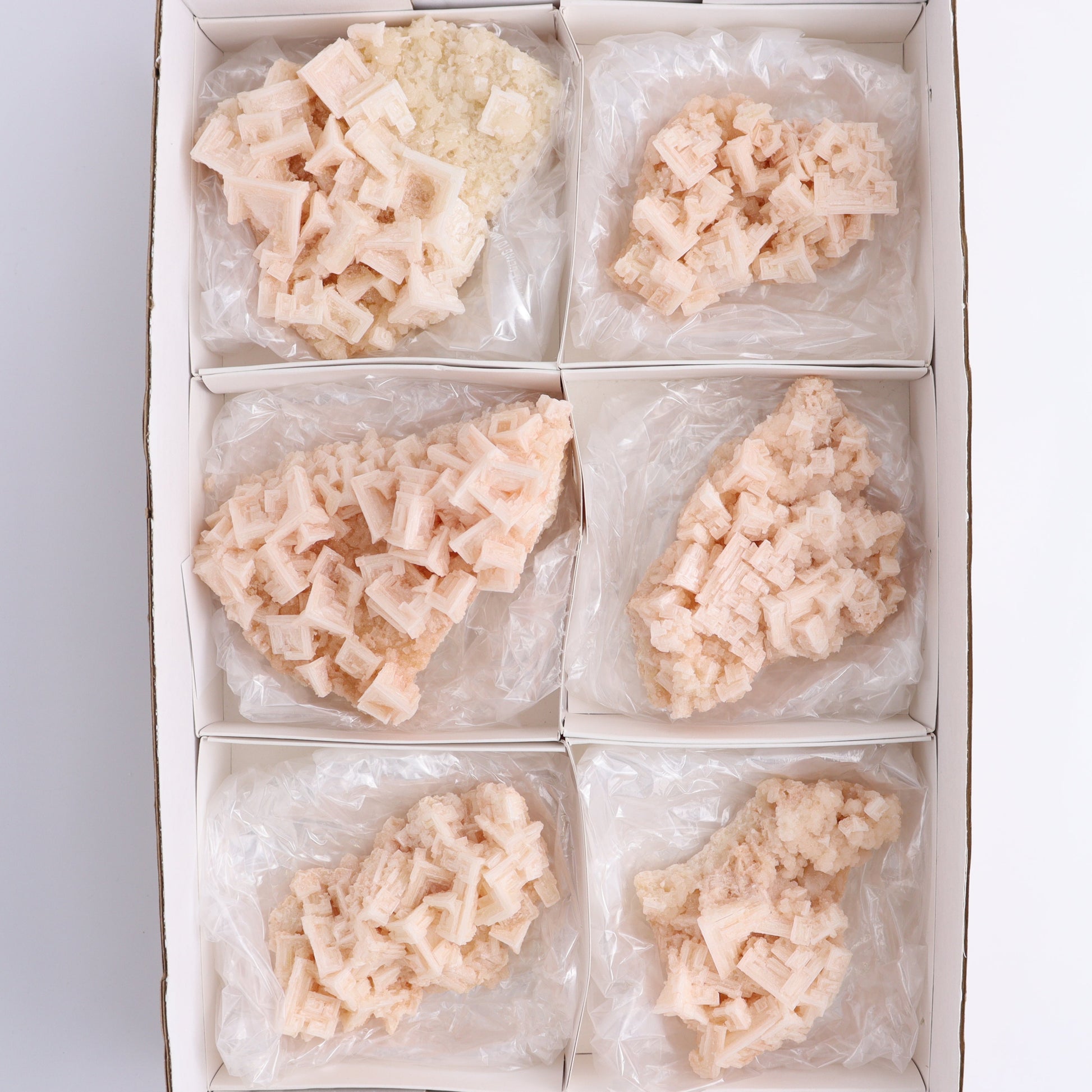 Halite on Trona from Owens Lake Set of 6 - Expert Wholesale and Supplier of Wholesale Crystals & Bulk Gemstones, ["California","close_30","Flats","Halite","halite on trona","Pink Halite","United States"]