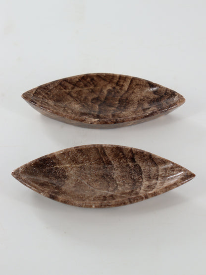 Chocolate Onyx Leaf Dishes Set of 10