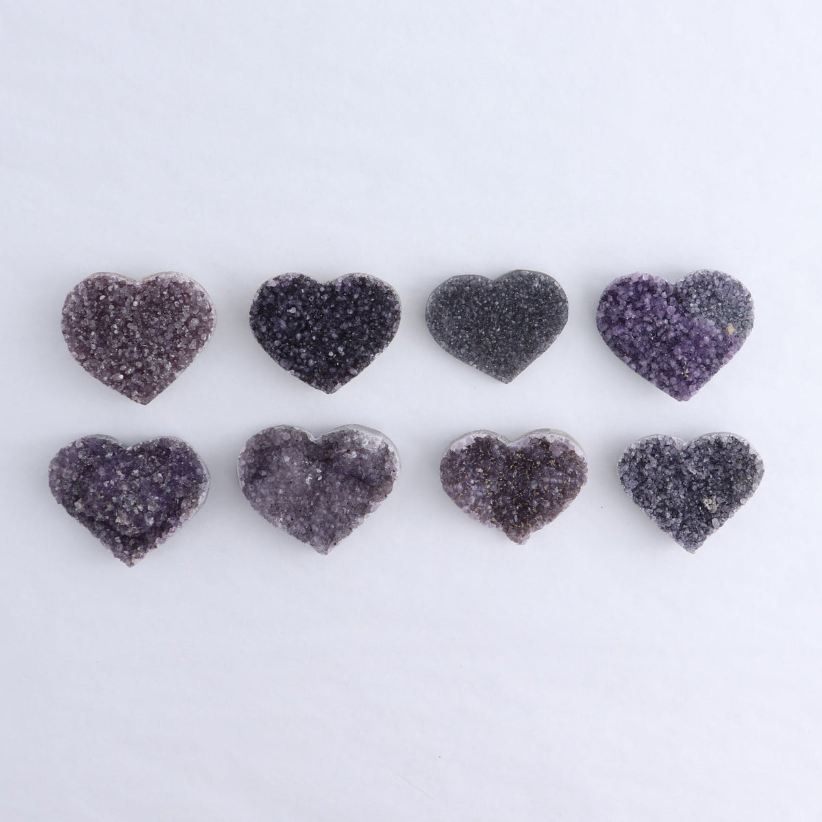 Amethyst Hearts Set of 8