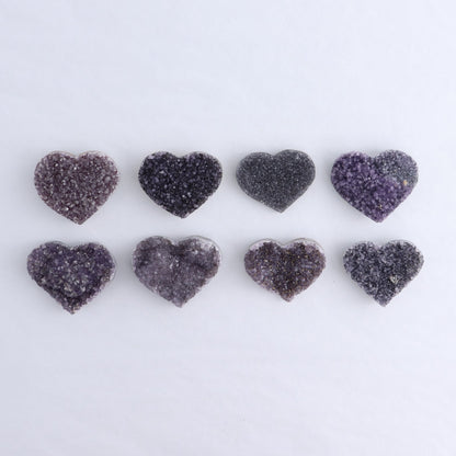 Amethyst Hearts Set of 8